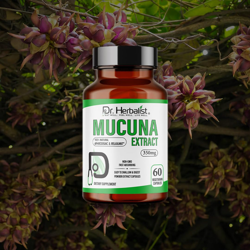 Dr. HERBALIST Mucuna Pruriens Extract 350mg - 60 Vegan Capsules | Non-GMO | Fast Absorbing | Vegetarian