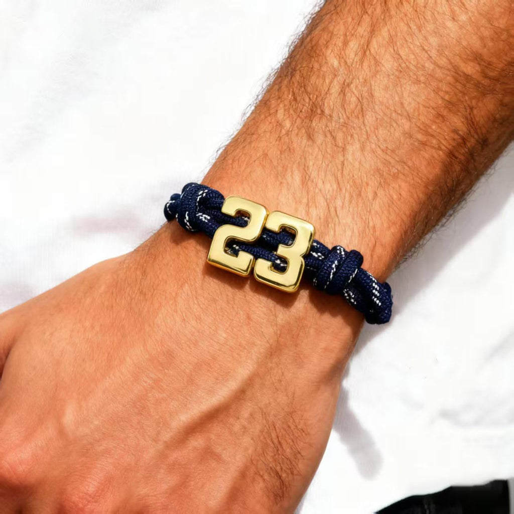 Custom Bubble Number Bracelet, Personalized Numbers Knotty Rope Bracelets
