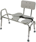 DMI Tub Transfer Bench and Shower Chair with Non Slip Aluminum Body, FSA Eligible, Adjustable Seat Height and Cut Out Access, Holds Weight up to 400 Lbs, Bath and Shower Safety, Transfer Bench