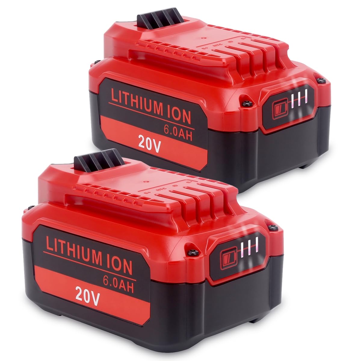 Upgraded 6.0Ah 20V Lithium Replacement Battery Compatible with Craftsman V20 Series Cordless Outdoor Tools, Compatible with Craftsman CMCB206, CMCB204, CMCB202 20 Volt MAX V20 Batteries, 2-Pack