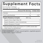 Sports Research Blueberry Capsules - Made from Organic Blueberries with Organic Extra Virgin Olive Oil - Non-GMO & Gluten Free - 60 Liquid Softgels