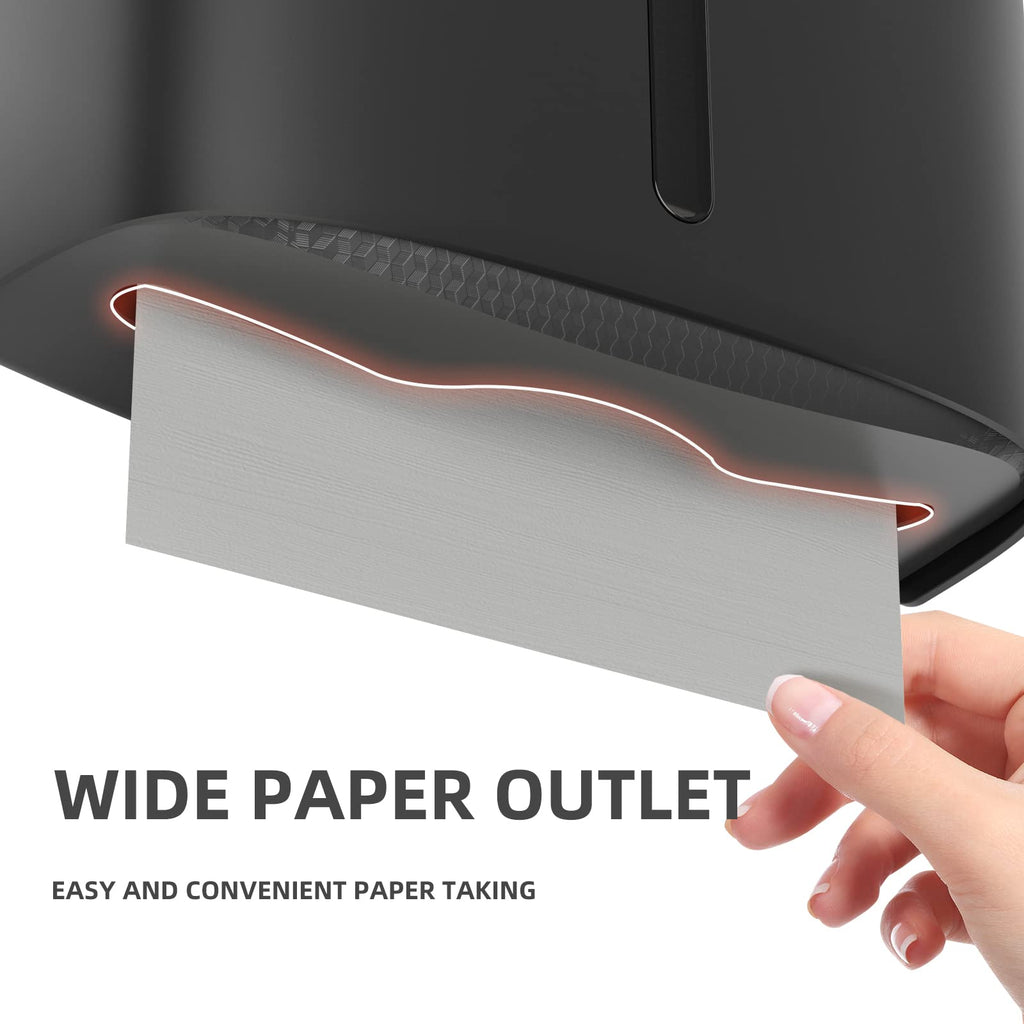 Bertreno Commercial Paper Towel Dispenser Wall Mount Paper Towel Holder Large Capacity C Fold Hand Towel Dispenser Bathroom Tissue Dispenser (Black)