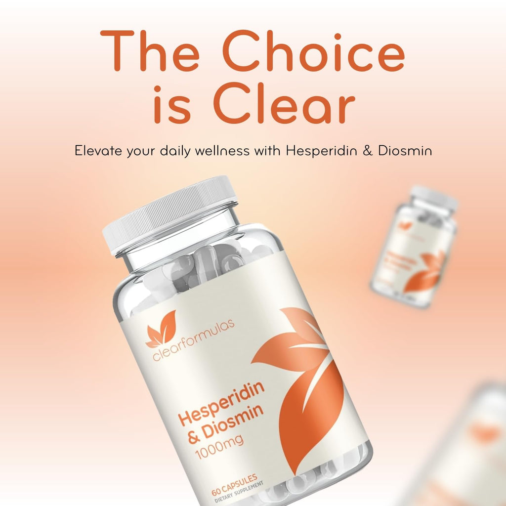 Diosmin Hesperidin 1000mg Circulation and Vein Support Supplement - High Strength Hesperidin & Diosmin Complex 1000mg per Serving Varicose Leg Vein Supplement - Vegan & Non-GMO (30 Servings)