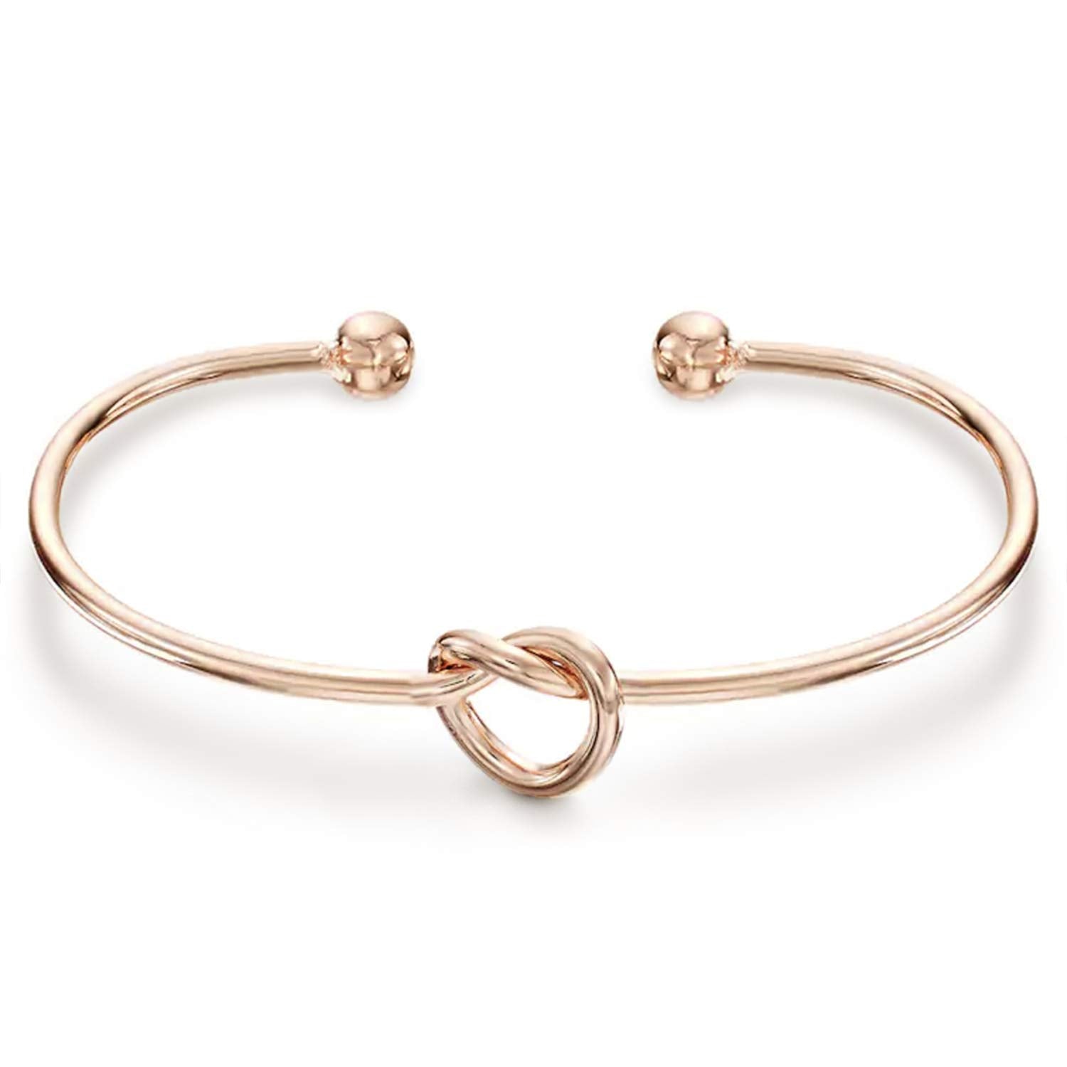 PAVOI Adjustable Bangle Bracelet for Women, 14K Gold Plated, Rose Gold