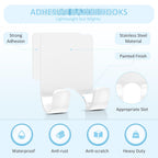 VIS'V Shower Wall Adhesive Razor Holder for His and Hers, White, 2 Pcs