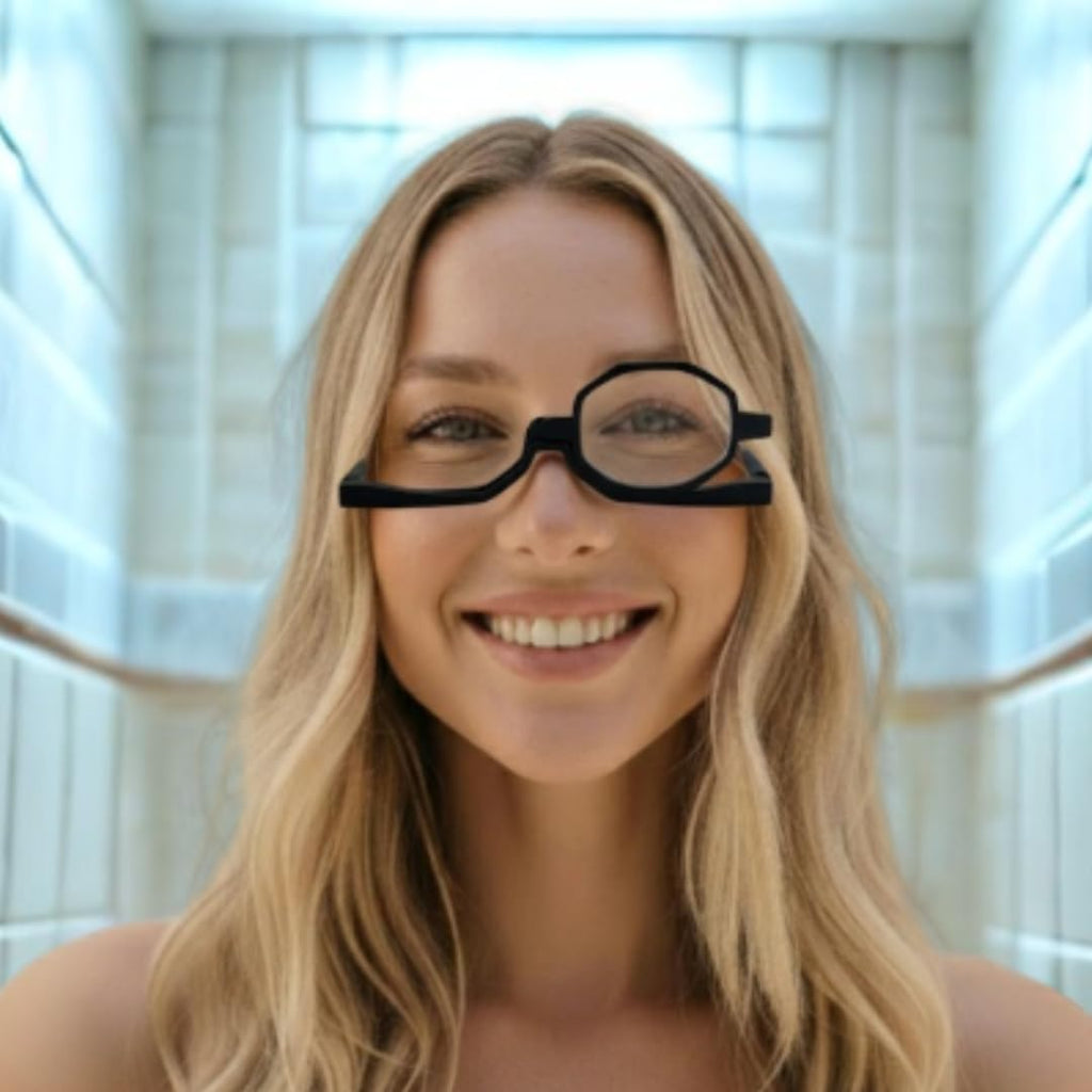 MIYUI JAPAN 2 Pairs Makeup Reading Glasses Magnifying Make up Spectacles Flip Down Cosmetic Womens Reading Glasses 2.0