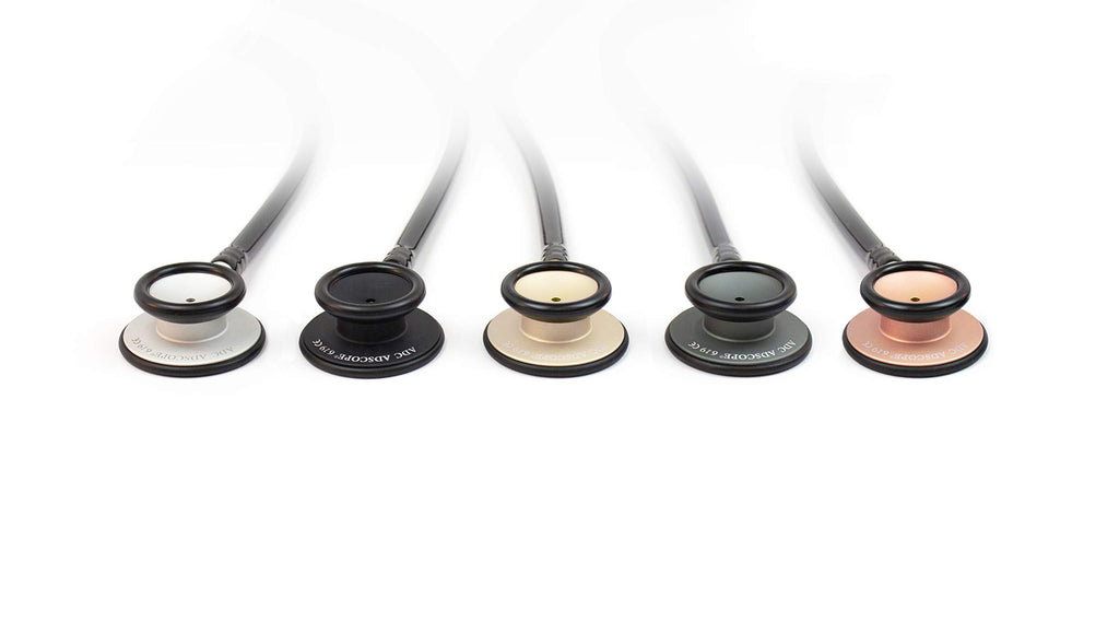 ADC Adscope Lite 619 Ultra Lightweight Clinician Stethoscope with Tuneable AFD Technology, 31 inch Length, Champagne Finish with Black Tubing