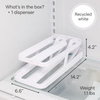 YouCopia RollDown® Egg Dispenser, Rolling Eggs Dispenser and Organizer for Refrigerator Storage, Double Track