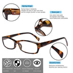Henotin 5-Pack Reading Glasses Blue Light Blocking Anti Eyestrain Computer Reading Glasses for Women and Men Readers (5 Pack Mix Color, 2.25)