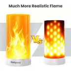 Hompavo 【Upgraded】 Flame Lights with Remote, Timer, 4-Mode Rechargeable