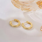 14K Gold Huggie Hoop Earrings for Women - Small Minimalist Earrings (14mm)