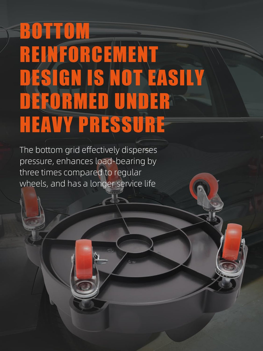 SPTA Bucket Dolly with 5 Wheels, Car Wash Bucket Roller, Easy Push Rolling Barrel Dolly System for Washing, Waxing, Removable Bucket Mover, Polishing Car Accessories Black