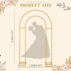 Open Arch Backdrop Stand Gold Metal Double Arch Backdrop Stand U Shaped Frame 7.2ft×4.4ft Flower Arches for Wedding Ceremony Baby Shower Birthday Garden Arch Party Decorations