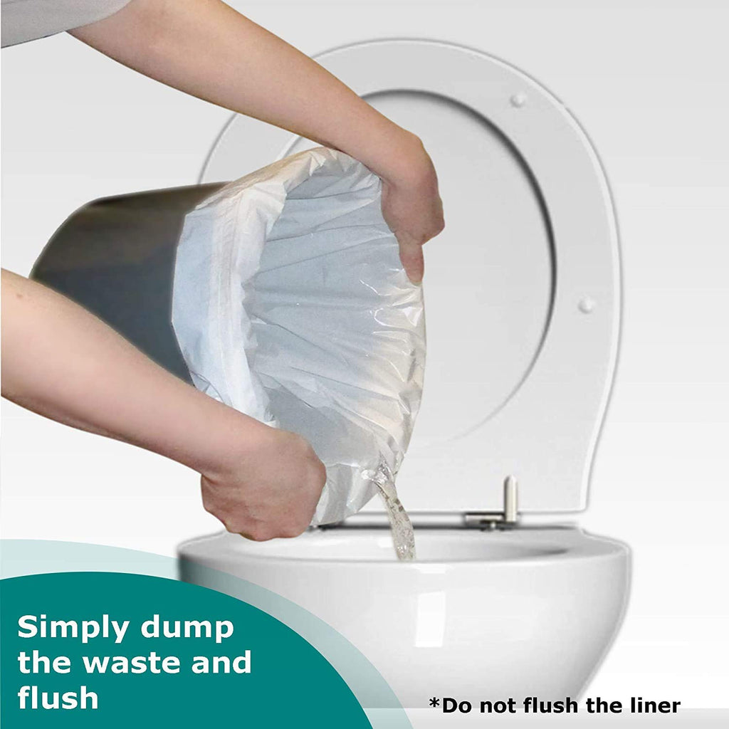 SaniCare Commode Liners - Pack of 50 Disposable Commode Liners - Fits All Standard Bedside Commodes - Eliminates Odors - Never Clean A Pail Again