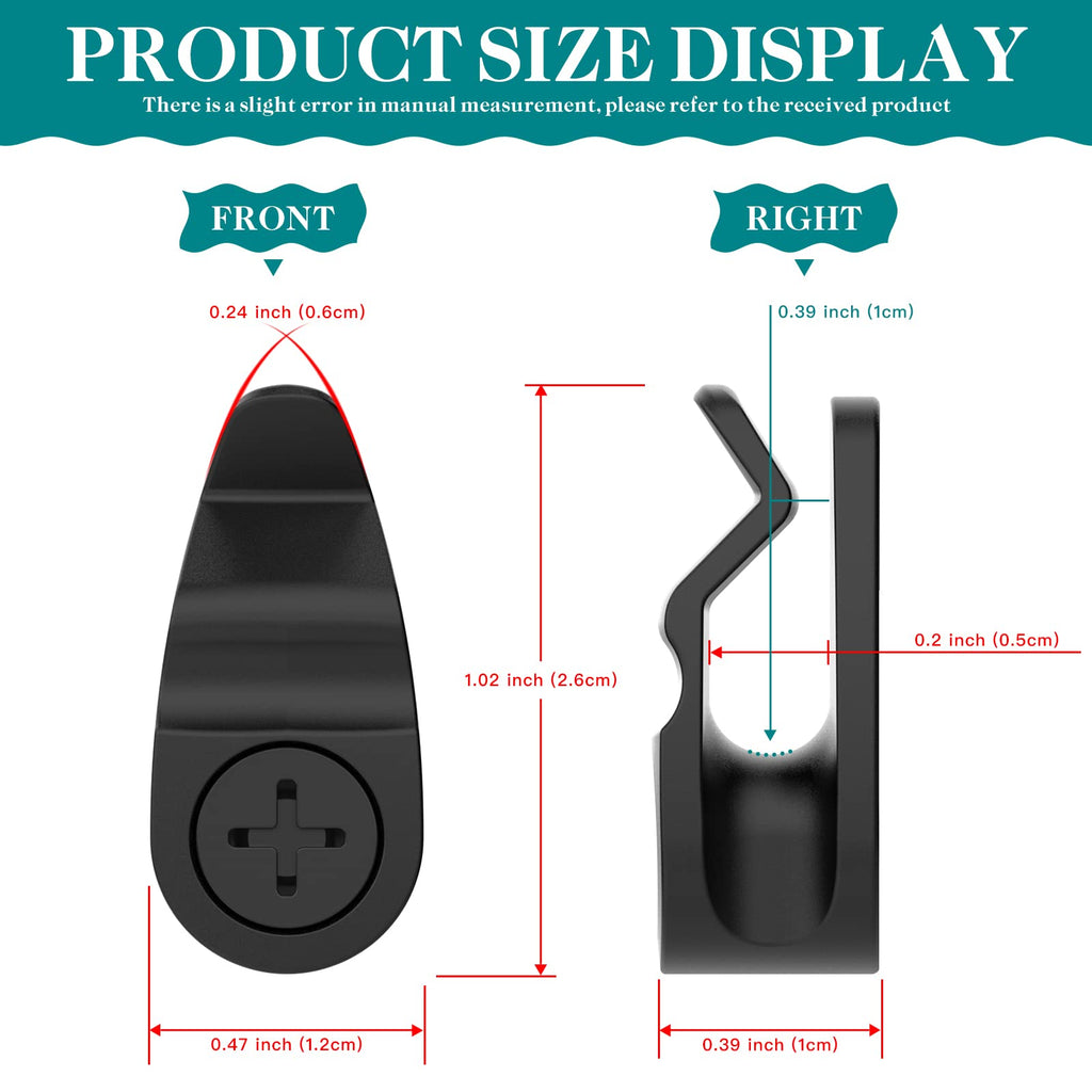 Outdoor String Lights Clips, Weatherproof Cable Hanger Hooks for Hanging Fairy Lights, Holiday Decor - Black, 50 Pack