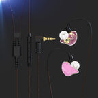 BASN Bmaster Triple Driver In Ear Monitor Headphones with Two Detachable Cables Fit In Ear Suitable for Audio Engineer, Musician (Pink)