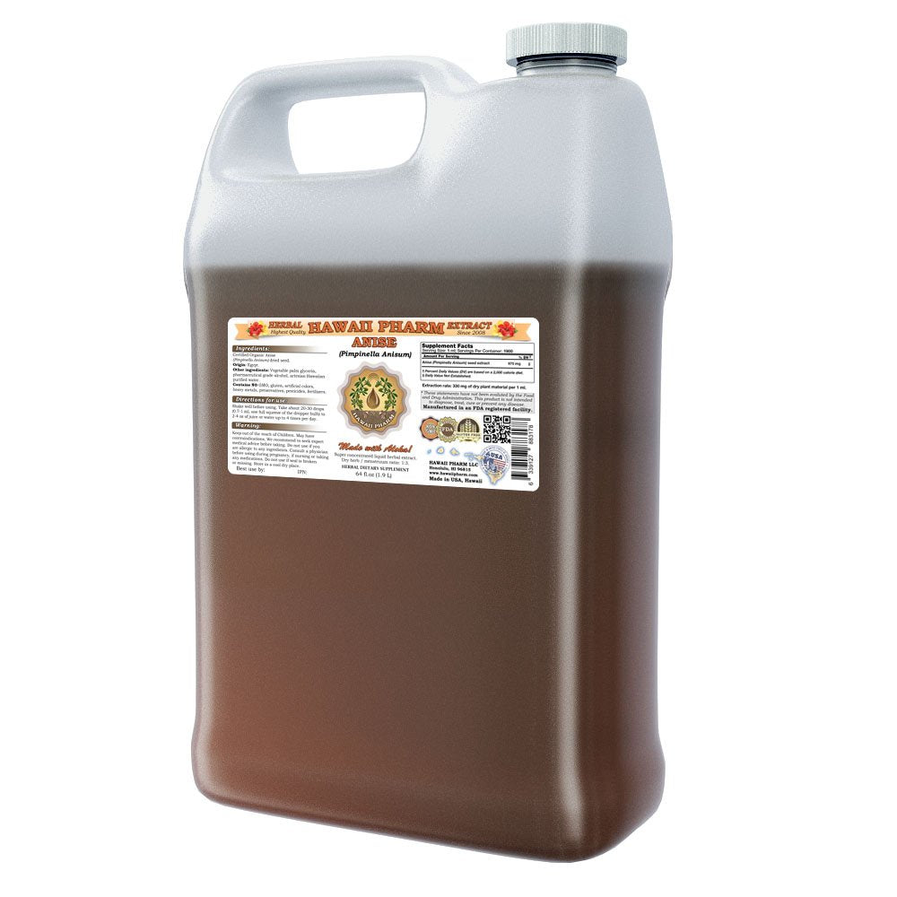 Anise Liquid Extract, Organic Anise (Pimpinella Anisum) Seed Tincture 64oz