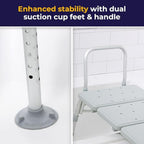 Drive Medical Tub Transfer Bench for Bathtub - Safer, Independent Bathing Aid - Height Adjustable Bench - Sturdy Aluminum Construction - Comfortable Backrest Support - 350 Lb Capacity
