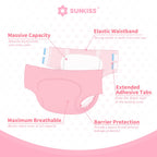 SUNKISS Masterpiece Adult Diapers with Tabs, Unisex Disposable Incontinence Briefs for Women and Men, Odor Control, Pink, Large/XLarge, Previously Large,10 Count