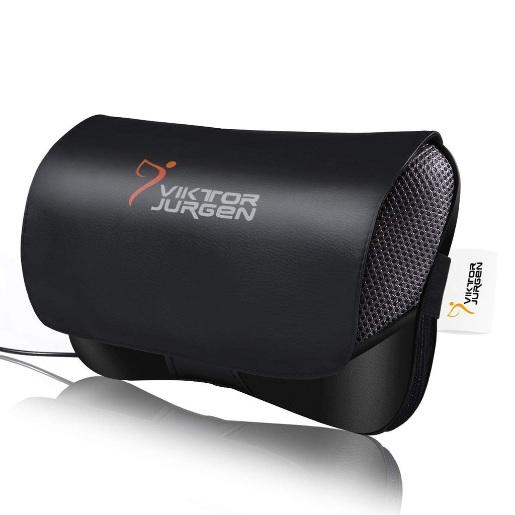 VIKTOR JURGEN Shiatsu Back Massager Heat for Pain Relief, Leather Black