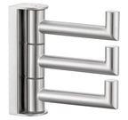 Angle Simple Swivel Towel Hook 3 Arms, SUS304 Stainless Steel Foldable Robe Towel Hook for Bathroom, Wall Coat Holder, Brushed Nickel