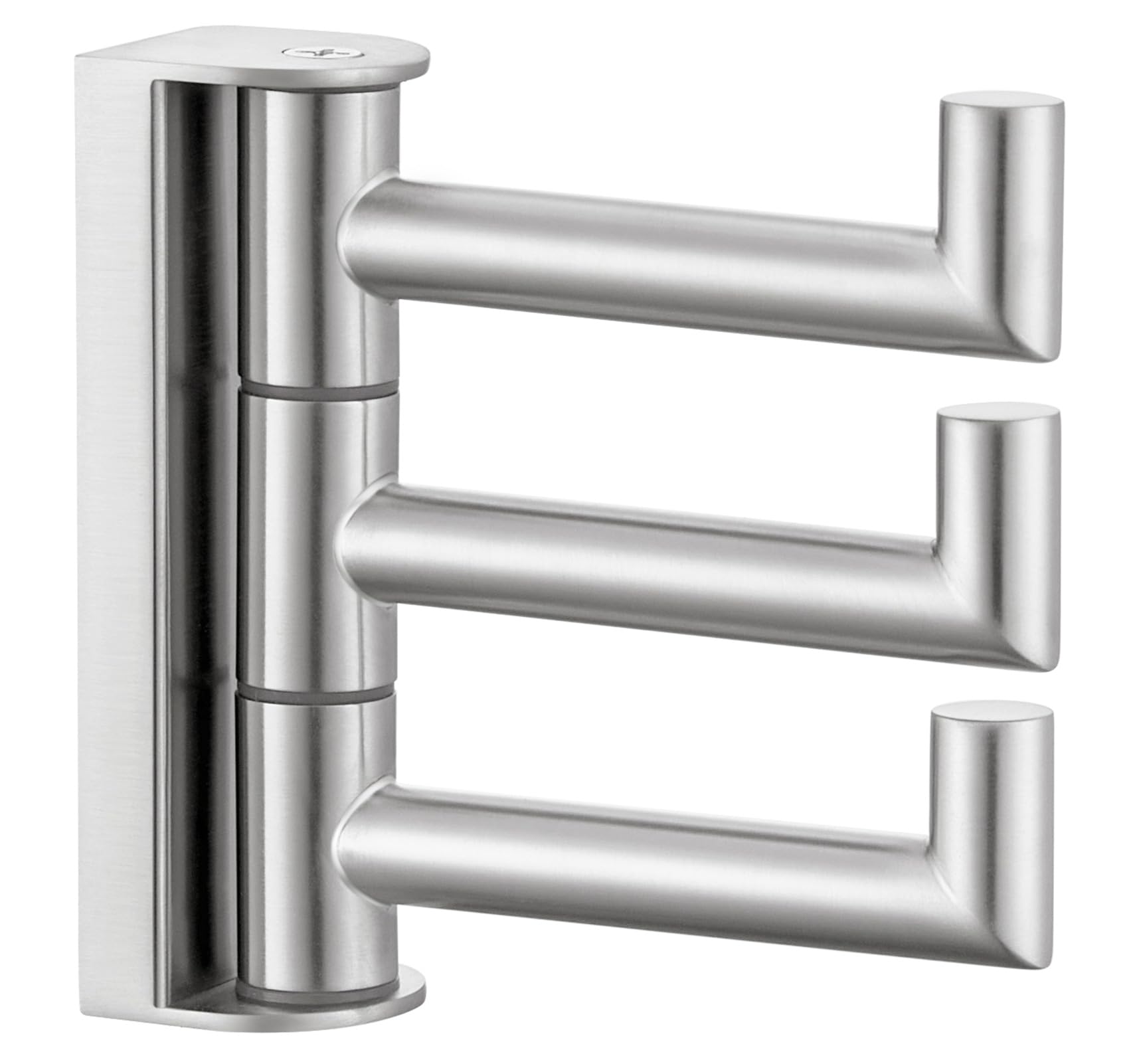 Angle Simple Swivel Towel Hook 3 Arms, SUS304 Stainless Steel Foldable Robe Towel Hook for Bathroom, Wall Coat Holder, Brushed Nickel