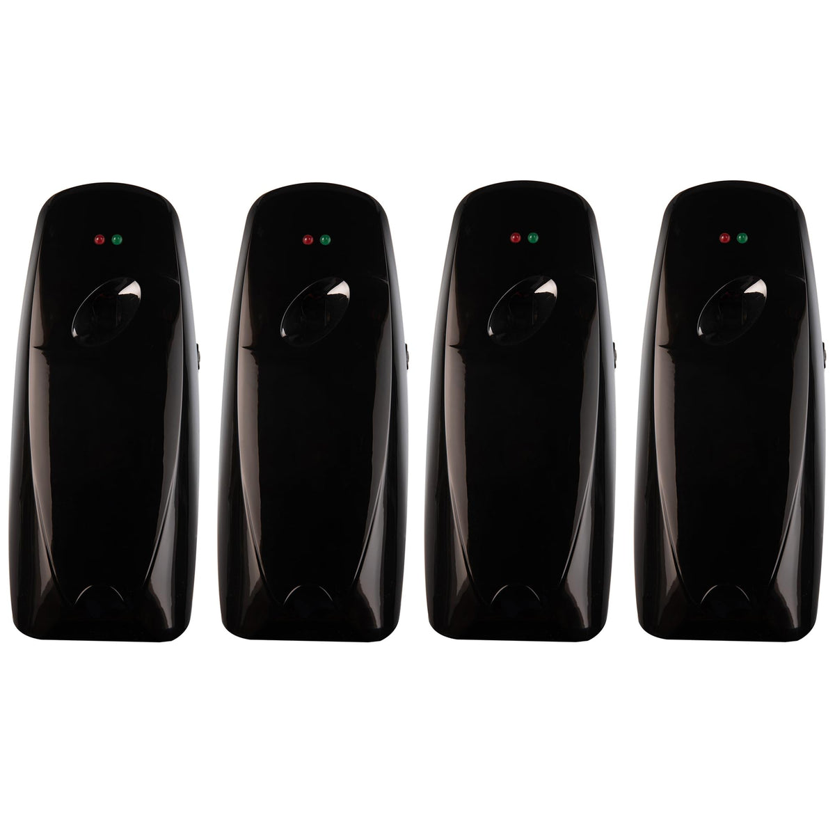 Automatic Air Freshener Spray Dispenser (4-Pack) Wall Mounted or Free Standing, Commercial and Home Use, Multiple Time Scent/Mist Release Settings for Room/Bathroom Sprayer (Black)
