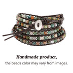 Emibele Leather Multilayer Wrap Bracelets for Women, Boho Style