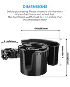 JOYTUTUS Wheelchair Cup Holder, 2-in-1 Walker Cup Holder with 6.4'' Large Storage Box, Drink Holder for Bottle with Handle, Fit for Wheelchair, Walker, Rollator, Stroller, Camper, Golf cart (Large)