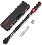 VANPO 1/2-Inch Drive Click Torque Wrench, 20-260 Ft-Lb/27.1-352.3 Nm, 22.04", Dual Direction, 72 Tooth, Adjustment Torque Wrench with 1/2" to 3/8" Adapter & 125mm Extension Bar for Car & Truck