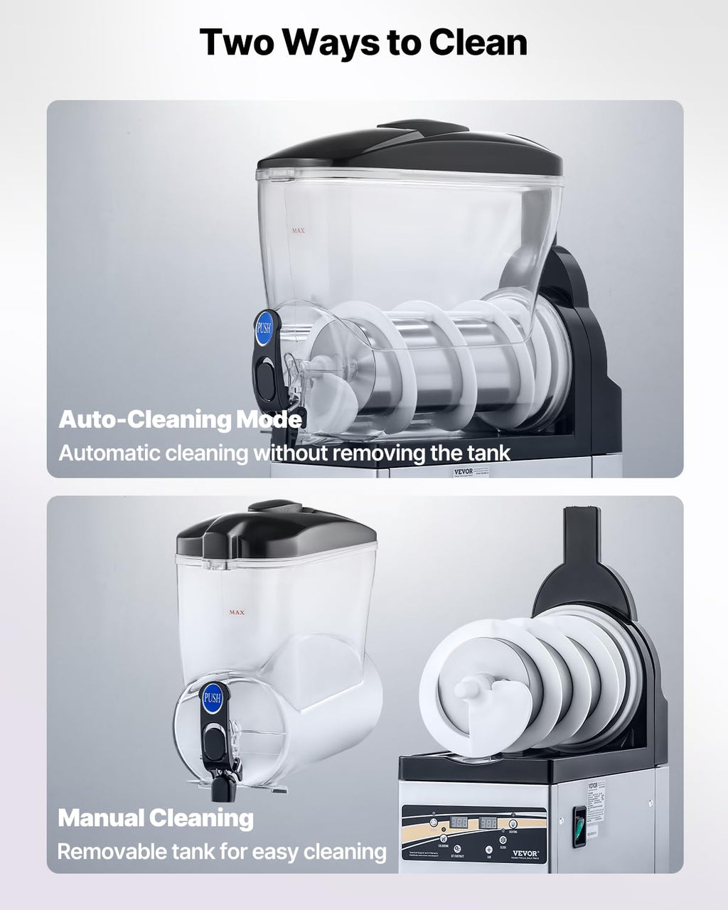 VEVOR Slushie Machine, 15L Single Tank Commercial Margarita Machine, 60 Cups Stainless Steel Margarita Smoothie Frozen Drink Machine, Slushy Machine for Home Party Restaurants Cafe Bars