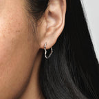 PANDORA Asymmetrical Heart Hoop Earrings - Timeless Earrings for Women - Gift for Her - Made with Sterling Silver - With Gift Box