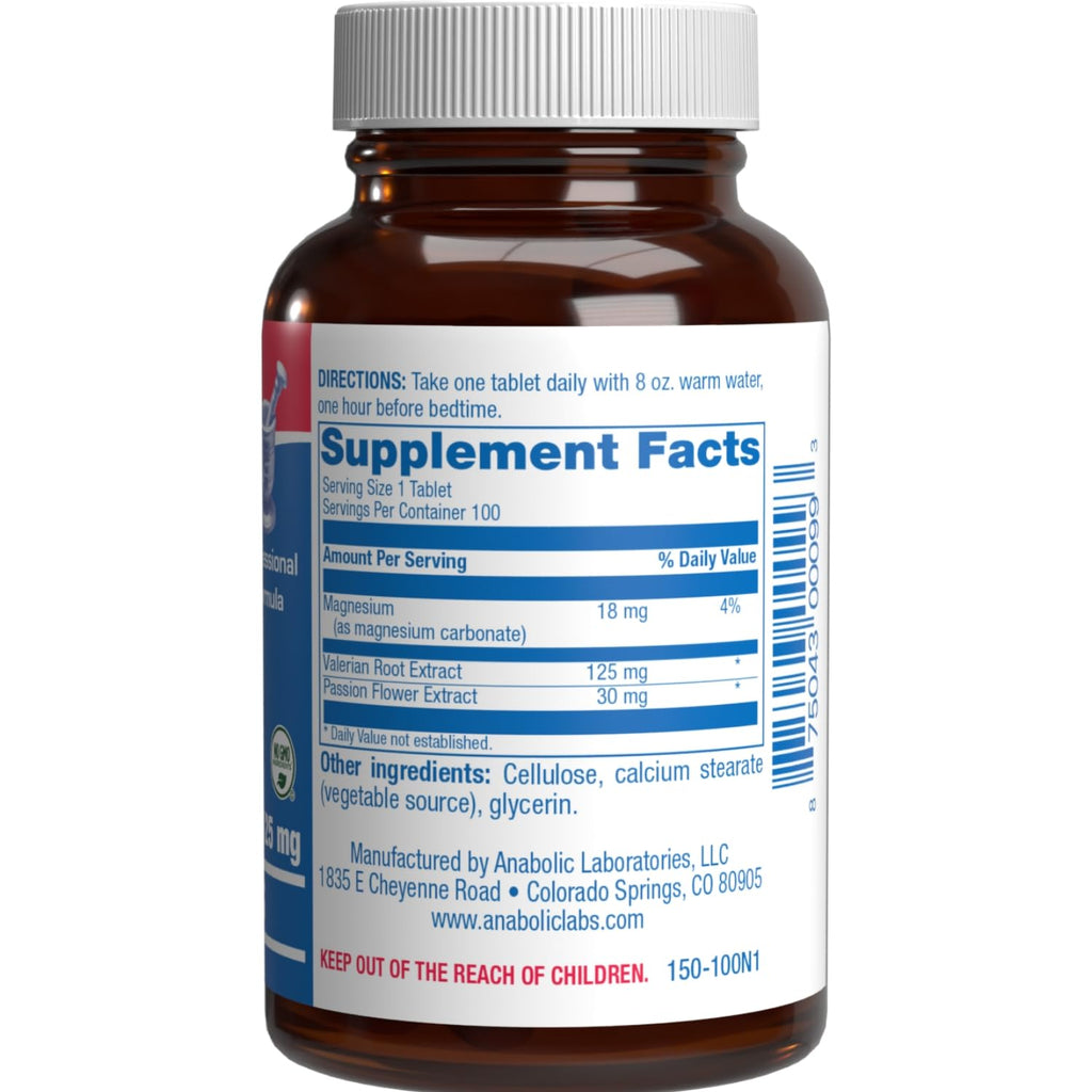 Valerian Root for Sleep and Relaxation - Gentle Magnesium Supplement for Sleep and Mood Support with Passion Flower and Valerian Root Extract - Vegan Non-GMO & Made in the USA - 100 Servings