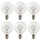 LinMiFo Wax Warmer Bulbs 6 Pack, G50 25 Watt Light Bulbs for Full Size Scentsy Warmers, E12 Base G16.5 Globe Clear scentsy Bulb for Candle Wax Warmer, Long Lifespan, 120 Volt