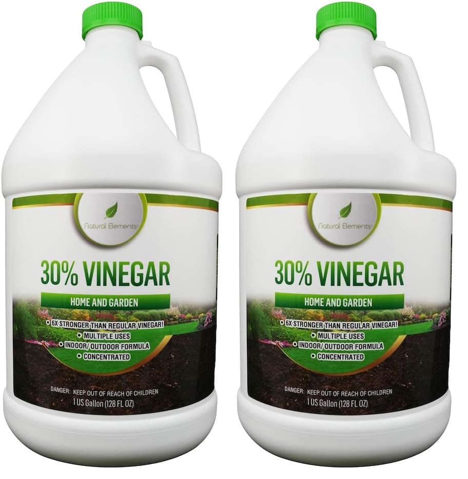 Natural Elements 30% Vinegar | Home & Garden | 6X Cleaning Power | Multiple Uses | 1 Gallon (Pack of 2)