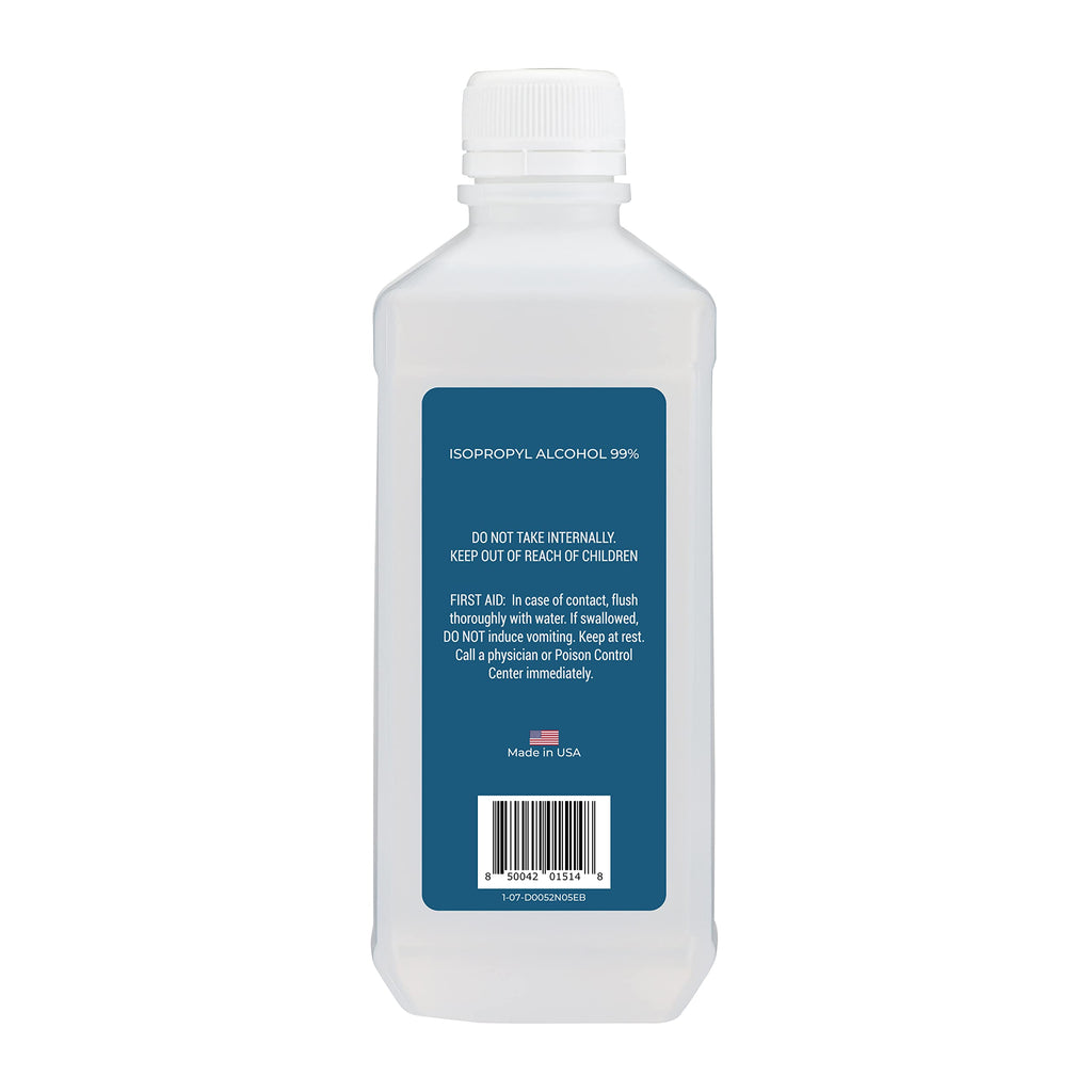 99% Isopropyl Alcohol 16 oz. Bottle, General Purpose Cleaner for Glass and PCB, Technical Grade, Alcohol for Nails (2)