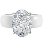 Rinfit Silicone Ring with Stone, Oval Cut CZ - Wht/Sil, Size 6