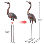 chisheen Outdoor Garden Crane Statues and Sculptures Metal Yard Art Statue for Garden Decoration Large Size
