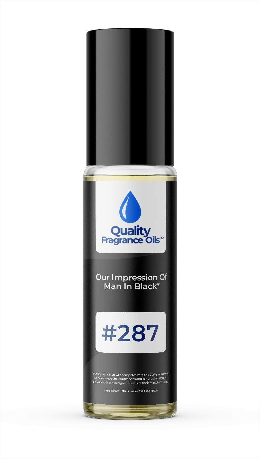 Quality Fragrance Oils' Man in Black by Bvl. Impression #287 | Long-Lasting Perfume Oil, Alcohol-Free, Strong Scent, 10ml Roll-On | Affordable Alternative to Designer Fragrances