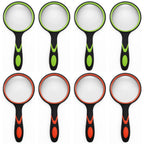 8 Pack 8X Handheld Magnifying Glass Reading Magnifier 50mm Magnifying Glass Lens with Non-Slip Rubber Handle for Reading Hobbies and Science