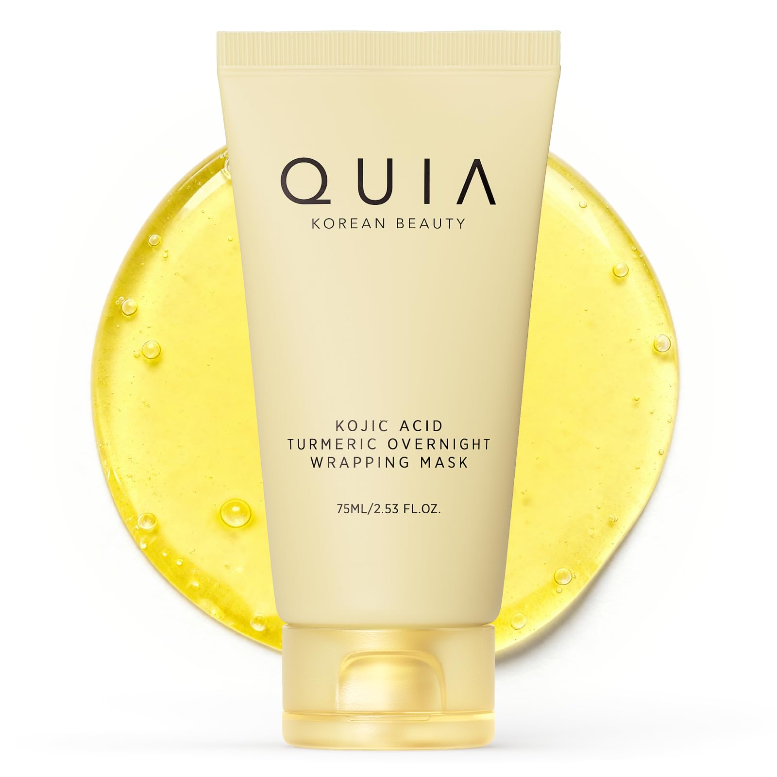 QUIA Turmeric + Kojic Acid Overnight Wrapping Mask – Hydration Mask for Glowing Skin – Evens Tone, Soothes Redness and Improves Skin Texture – Korean Skincare 75ML