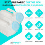 MedVance- Urinals for Men 1000ml with Glow in The Dark Spill Proof Pop Cap Lid, Plastic Pee Bottles for Men, Male Urinals, Pee Container Men, Portable Urinal for Car, Elderly & Incontinence (6 Pack)