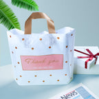 MLAFLY Thank You Bags - 50 Pack Plastic Bags for Small Business, Retail, Parties & Favors (Polka Dot, Medium 12"x14")