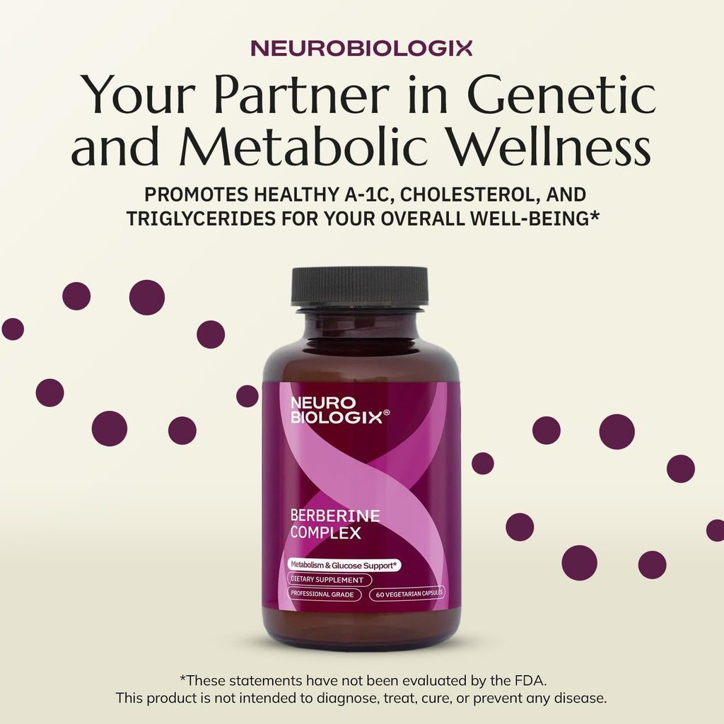 Neurobiologix Berberine Complex, Metabolic & Weight Management Support Supplement with Alpha Lipoic Acid, Biotin & Chromium for Blood Sugar Balance & Heart Health, Gluten Free, 60 Vegetarian Capsules