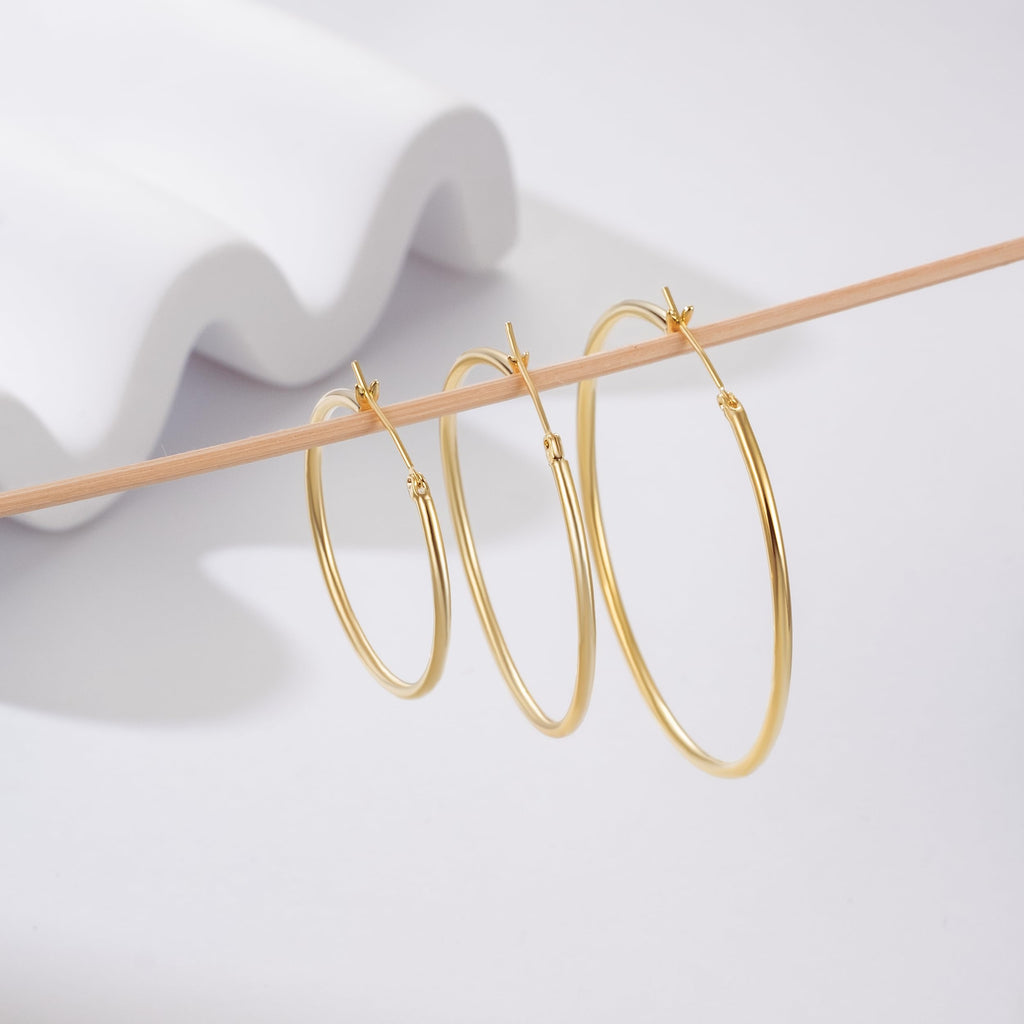 vuiikhir Gold Hoop Earrings for Women 14K Gold Earrings for Women