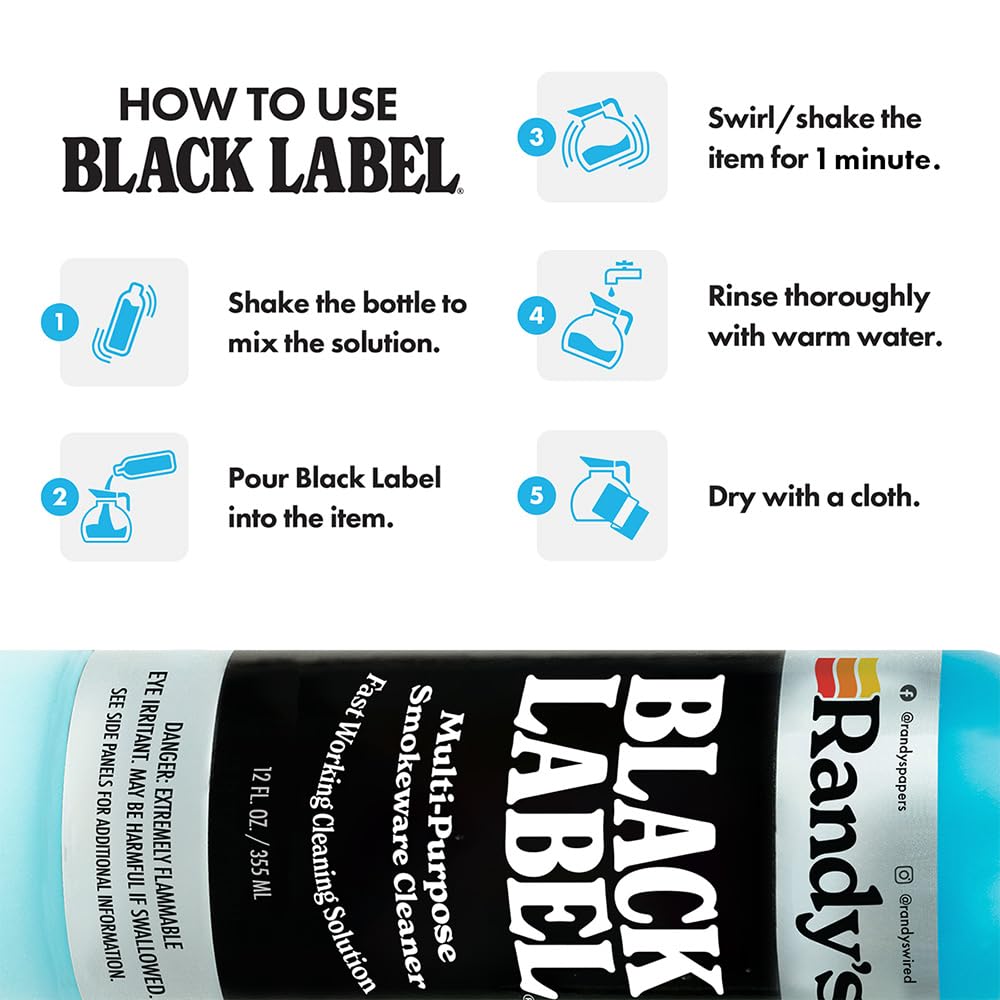 Randy's Black Label Cleaner - (12 fl oz) - Best Multipurpose Surface Cleaning Solution for Glass Tops, Metal and Ceramic Surfaces - Glass Top Cleaner for Streak-Free Finish - 1-Pack