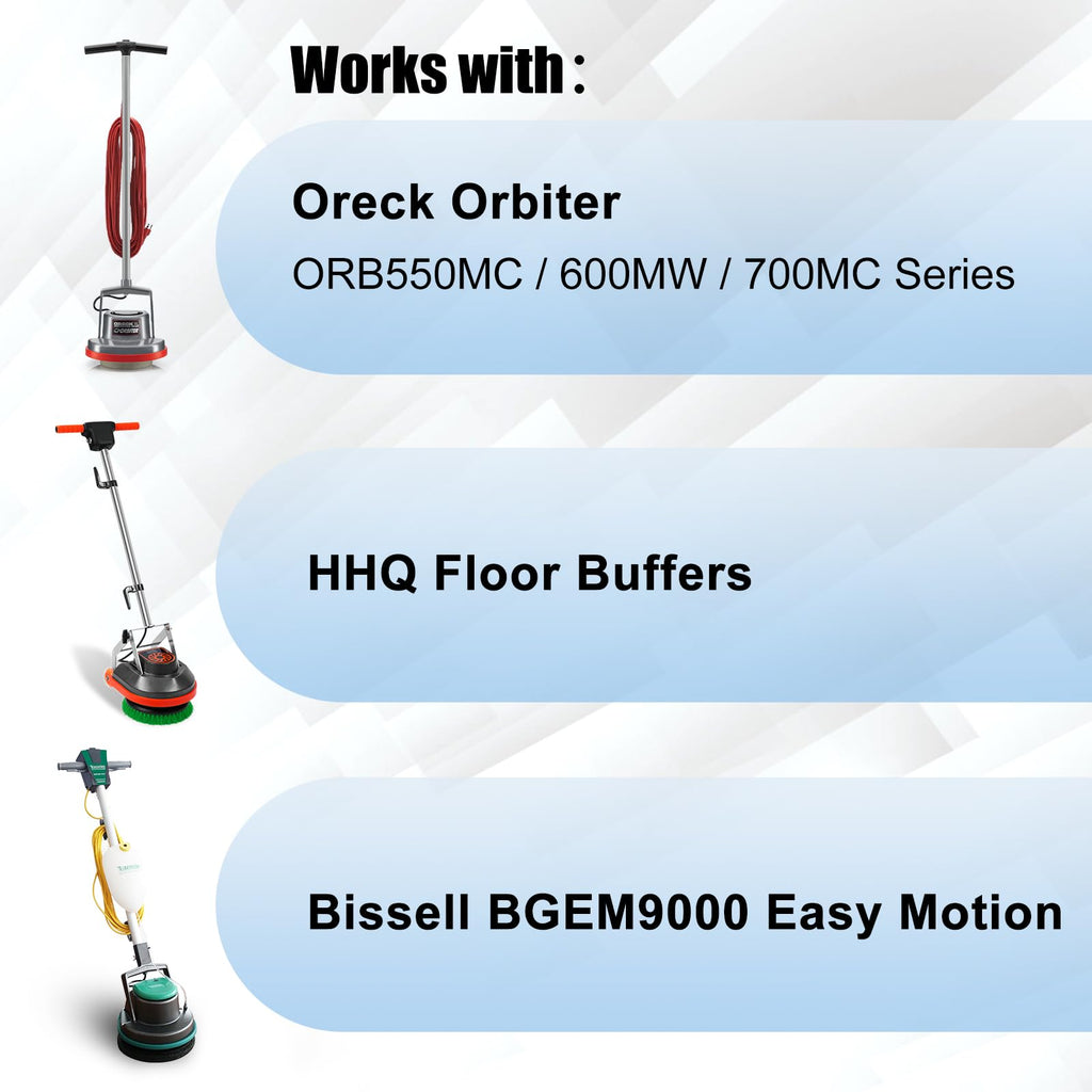 HHQ Microfiber Carpet Bonnet Pads Compatible with Oreck Orbiter Pads and Brushes, 12" & 13" Floor Buffer Pads, 2 Pack