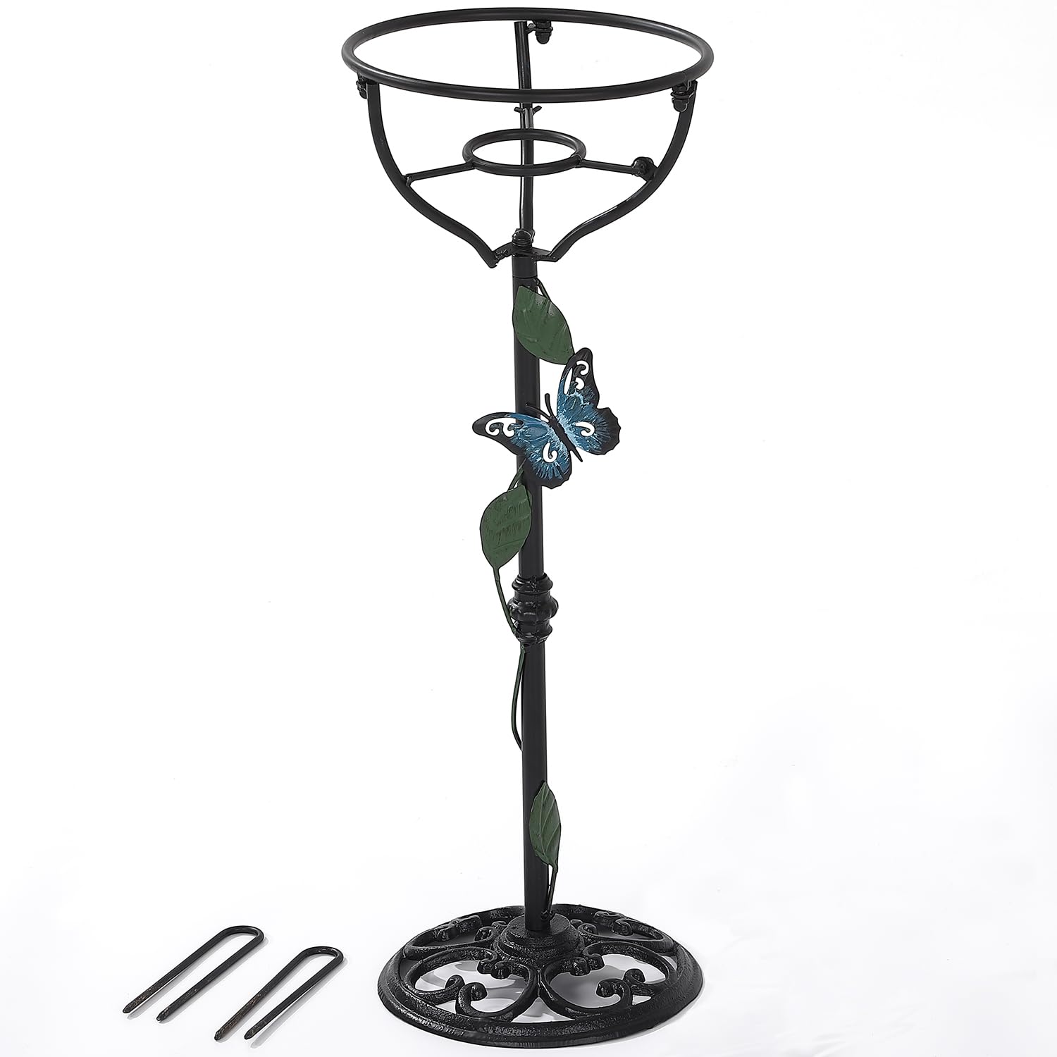 Cast Iron Gazing Globe Stand, 24.5" Gazing Ball Stand for Indoor Outdoor