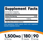 Nutricost L-Citrulline 750mg, 180 Capsules (2 Bottles)