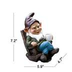 OwMell Gnome Statue for Garden Decor, Funny Drinking Coffee Gnomes Outdoor
